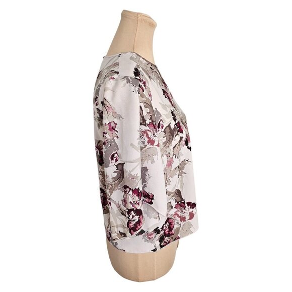 Wilfred Aritzia Off White Red Pink Floral Blouse Sz S - Picture 2 of 8